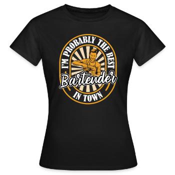 Bartender Bartender Funny - Women's T-Shirt - black - Front - AI Model Female 172 dark (172cm)