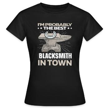 Enclume de forgeron métallurgiste - T-shirt Femme - noir - Devant - AI Model Female 172 dark (172cm)