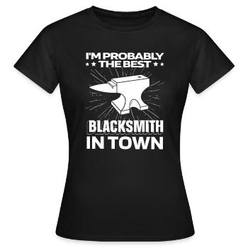 Enclume de forgeron métallurgiste - T-shirt Femme - noir - Devant - AI Model Female 172 dark (172cm)