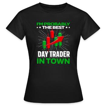 Day Trading Day Trader - T-shirt Femme - noir - Devant - AI Model Female 172 dark (172cm)