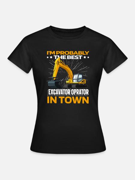 Baggerfahrer - Dame-T-shirt - sort