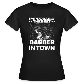 Barber Barbershop Stuhl - Frauen T-Shirt - Schwarz - Vorne - AI Model Female 172 dark (172cm)