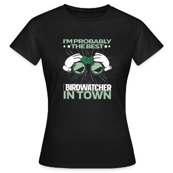 Jumelles ornithologiques - T-shirt Femme - noir - Devant - AI Model Female 172 dark (172cm)