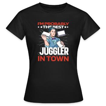 Jonglieren Jongleur Witzig - Frauen T-Shirt - Schwarz - Vorne - AI Model Female 172 dark (172cm)