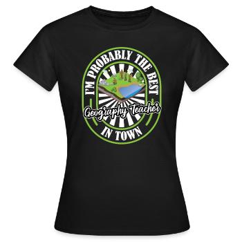 Géographie Géographe Lustig - T-shirt Femme - noir - Devant - AI Model Female 172 dark (172cm)