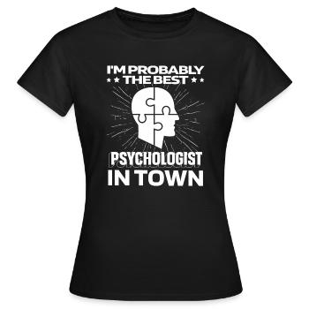 Psychologue Psychologue Drôle - T-shirt Femme - noir - Devant - AI Model Female 172 dark (172cm)