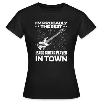 Bassist Bass Gitarre Basser - Frauen T-Shirt - Schwarz - Vorne - AI Model Female 172 dark (172cm)