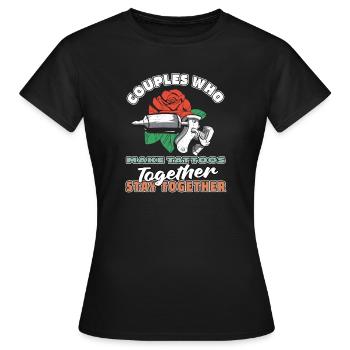 Paire de tatoueurs - T-shirt Femme - noir - Devant - AI Model Female 172 dark (172cm)