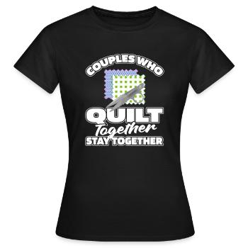 Paire de courtepointes - T-shirt Femme - noir - Devant - AI Model Female 172 dark (172cm)