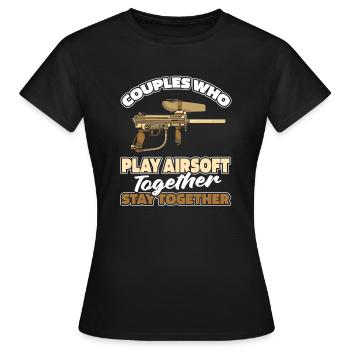 Paire Airsoft - T-shirt Femme - noir - Devant - AI Model Female 172 dark (172cm)