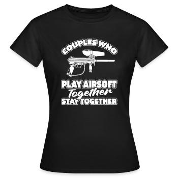 Paire Airsoft - T-shirt Femme - noir - Devant - AI Model Female 172 dark (172cm)