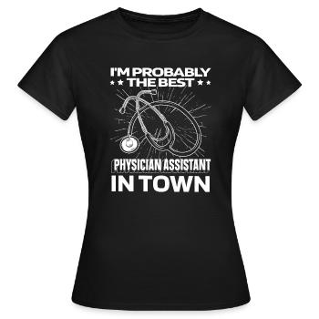 Physician Assistant Stethoscope - Women's T-Shirt - black - Front - AI Model Female 172 dark (172cm)