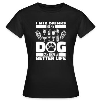 Bartender Bartender Dog - Women's T-Shirt - black - Front - AI Model Female 172 dark (172cm)