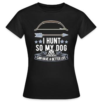 Chasse à l’arc Chien chasseur à l’arc - T-shirt Femme - noir - Devant - AI Model Female 172 dark (172cm)