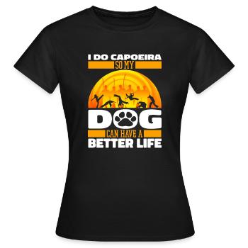 Capoeira Chien de Danse Combattant - T-shirt Femme - noir - Devant - AI Model Female 172 dark (172cm)