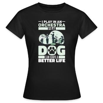 Orchestra Dog - Women's T-Shirt - black - Front - AI Model Female 172 dark (172cm)