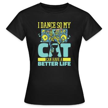 Danseur Chat Danseur - T-shirt Femme - noir - Devant - AI Model Female 172 dark (172cm)