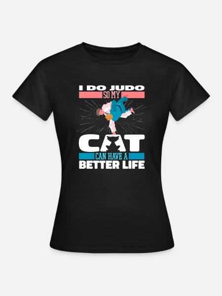 Judoka Katze - Frauen T-Shirt - Schwarz
