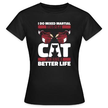 Chat d’arts martiaux mixtes - T-shirt Femme - noir - Devant - AI Model Female 172 dark (172cm)