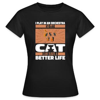 Orchestra Cat - Women's T-Shirt - black - Front - AI Model Female 172 dark (172cm)