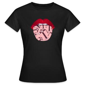 Crane operator Crane operator tongue - Women's T-Shirt - black - Front - AI Model Female 172 dark (172cm)
