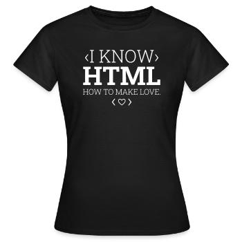 Développeur Codeur Programmeur Html - T-shirt Femme - noir - Devant - AI Model Female 172 dark (172cm)
