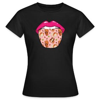 Guinea pig guinea pig tongue - Women's T-Shirt - black - Front - AI Model Female 172 dark (172cm)