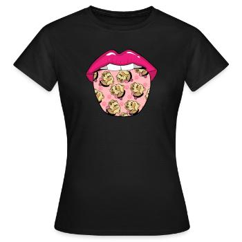 Labrador Zunge - Frauen T-Shirt - Schwarz - Vorne - AI Model Female 172 dark (172cm)