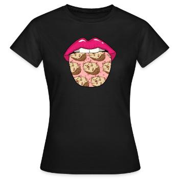 Igel Zunge - Frauen T-Shirt - Schwarz - Vorne - AI Model Female 172 dark (172cm)