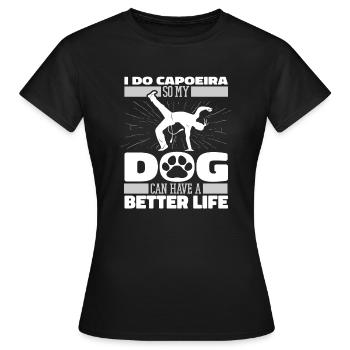 Capoeira Chien de Danse Combattant - T-shirt Femme - noir - Devant - AI Model Female 172 dark (172cm)