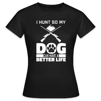 Chasse Chasseur Chien de chasse - T-shirt Femme - noir - Devant - AI Model Female 172 dark (172cm)