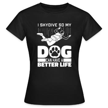 Chien parachutiste parachutiste - T-shirt Femme - noir - Devant - AI Model Female 172 dark (172cm)
