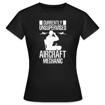 Mécanicien d’aéronef Sans surveillance - T-shirt Femme - noir - Devant - AI Model Female 172 dark (172cm)