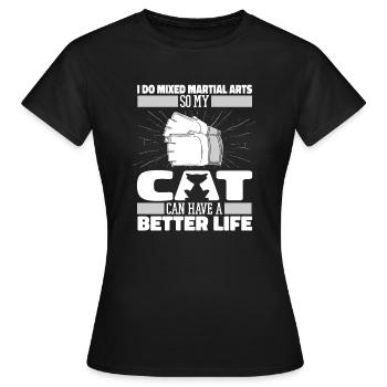Chat d’arts martiaux mixtes - T-shirt Femme - noir - Devant - AI Model Female 172 dark (172cm)
