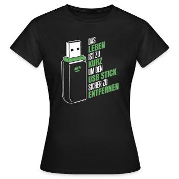 Entwickler Coder Programmierer USB - Frauen T-Shirt - Schwarz - Vorne - AI Model Female 172 dark (172cm)