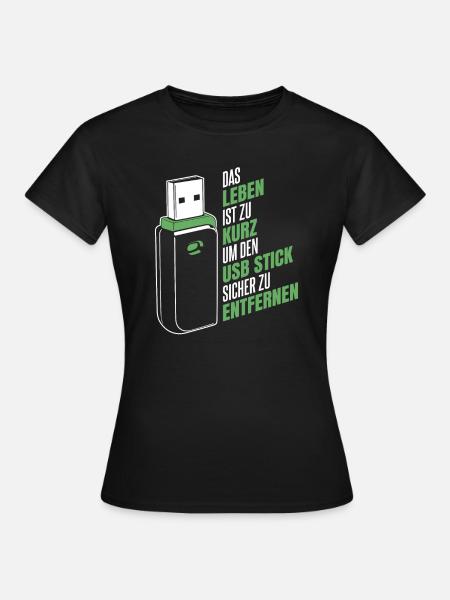 Entwickler Coder Programmierer USB - Frauen T-Shirt - Schwarz