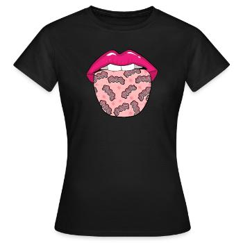 Bacon Bacon Tongue - Women's T-Shirt - black - Front - AI Model Female 172 dark (172cm)