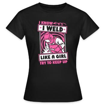 Forgeron Métallurgiste Fille - T-shirt Femme - noir - Devant - AI Model Female 172 dark (172cm)