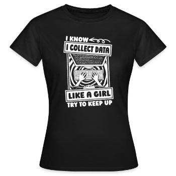 Analyste de données en science des données Girl - T-shirt Femme - noir - Devant - AI Model Female 172 dark (172cm)