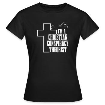 Conspiration du Christ Christianisme - T-shirt Femme - noir - Devant - AI Model Female 172 dark (172cm)