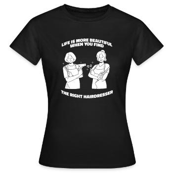 Coiffeur Coiffeur Coiffeur - T-shirt Femme - noir - Devant - AI Model Female 172 dark (172cm)