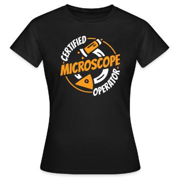 Biologie Biologe Mikroskop - Frauen T-Shirt - Schwarz - Vorne - AI Model Female 172 dark (172cm)