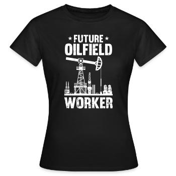Ölfeld Bohrinsel - Frauen T-Shirt - Schwarz - Vorne - AI Model Female 172 dark (172cm)