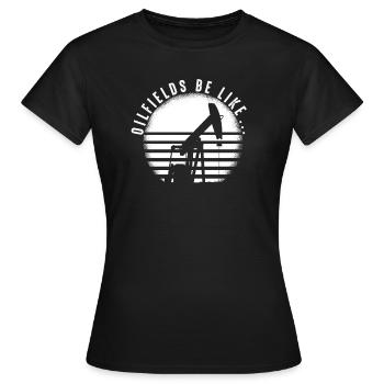 Ölfeld Bohrinsel - Frauen T-Shirt - Schwarz - Vorne - AI Model Female 172 dark (172cm)