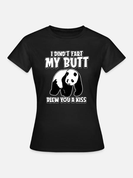 Großer Panda Pandabär - Frauen T-Shirt - Schwarz