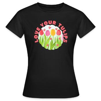 Tulipes Tulipes - T-shirt Femme - noir - Devant - AI Model Female 172 dark (172cm)