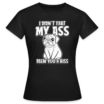 Mops Hund Wortwitz - Frauen T-Shirt - Schwarz - Vorne - AI Model Female 172 dark (172cm)