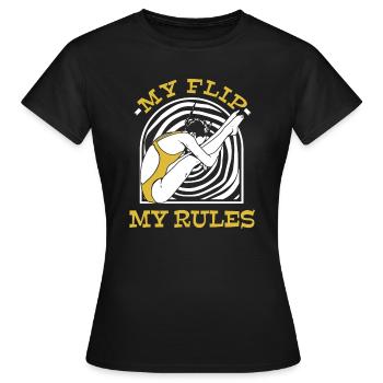 Turmspringen Turmspringer Kippen - Frauen T-Shirt - Schwarz - Vorne - AI Model Female 172 dark (172cm)