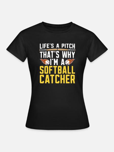 Softball Fänger - Frauen T-Shirt - Schwarz