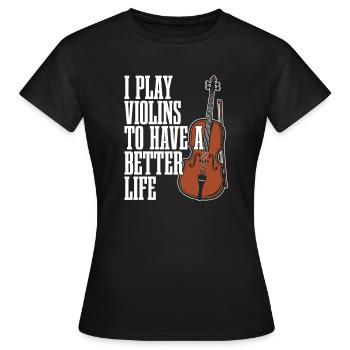 Violin Violin - Women's T-Shirt - black - Front - AI Model Female 172 dark (172cm)